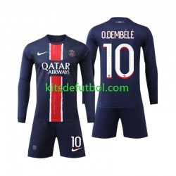 Equipación completa Niño Paris Saint-Germain O Dembele 10 Camiseta de local 2024-2025 Manga Larga