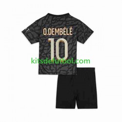 Equipación completa Niño Paris Saint-Germain O.Dembele 10 Camiseta alternativa 2023-2024 Manga Corta