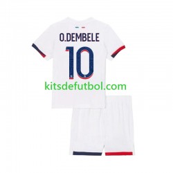 Equipación completa Niño Paris Saint-Germain Ousmane Dembele 10 Camiseta de visitante 2024-2025 Manga Corta