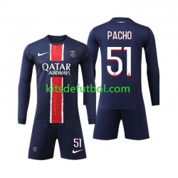 Equipación completa Niño Paris Saint-Germain Pacho 51 Camiseta de local 2024-2025 Manga Larga