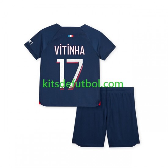 Equipación completa Niño Paris Saint-Germain Vitinha 17 Camiseta de local 2023-2024 Manga Corta