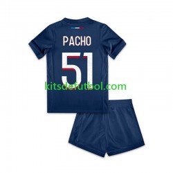 Equipación completa Niño Paris Saint-Germain Willian Pacho 51 Camiseta de local 2024-2025 Manga Corta