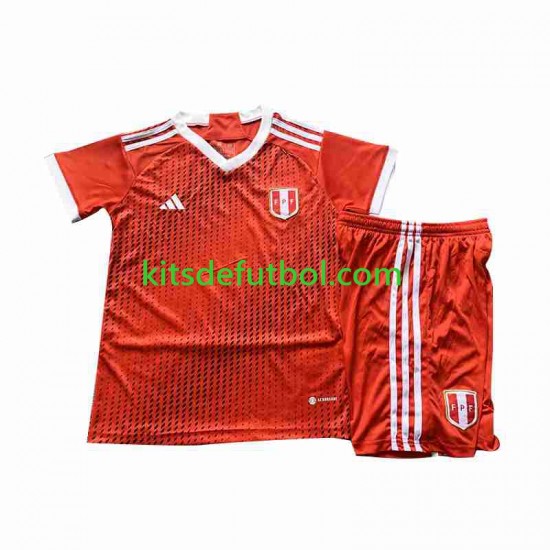 Equipación completa Niño Perú 2023 Camiseta de visitante Manga Corta