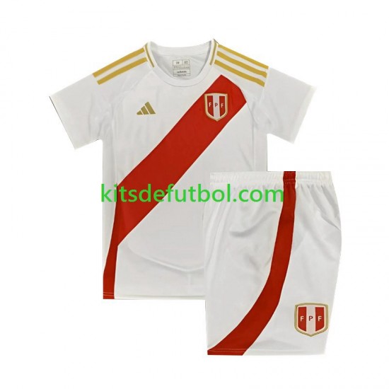 Equipación completa Niño Perú Copa America 2024 Camiseta Blanco de local Manga Corta