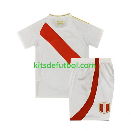 Equipación completa Niño Perú Copa America 2024 Camiseta Blanco de local Manga Corta