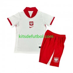 Equipación completa Niño Polonia Euro 2024 Camiseta de local Manga Corta