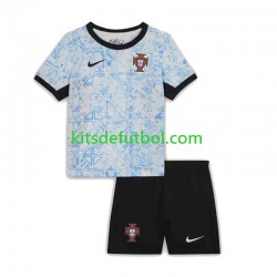 Equipación completa Niño Portugal Euro 2024 Camiseta de visitante Manga Corta