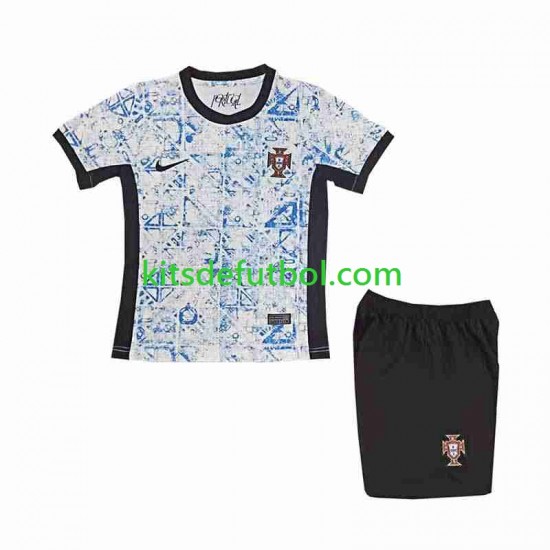 Equipación completa Niño Portugal Euro 2024 Camiseta de visitante Manga Corta