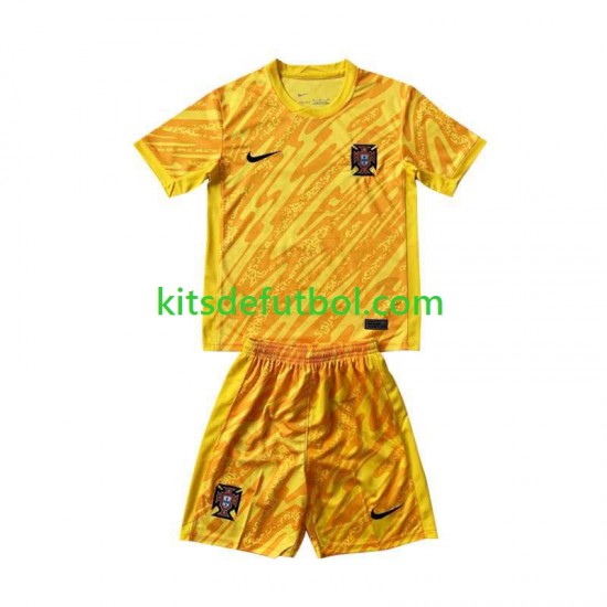 Equipación completa Niño Portugal Portero Euro 2024 Camiseta Amarillo de local Manga Corta