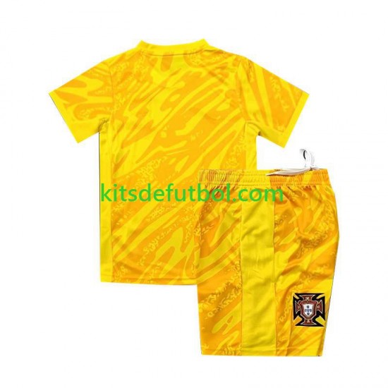 Equipación completa Niño Portugal Portero Euro 2024 Camiseta Amarillo de local Manga Corta