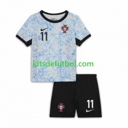 Equipación completa Niño Portugal Joao Felix 11 Euro 2024 Camiseta de visitante Manga Corta