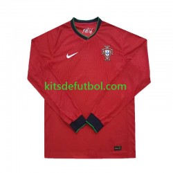 Portugal Euro 2024 Hombre Camiseta Rojo de local Manga Larga