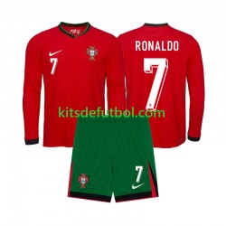 Equipación completa Niño Portugal Ronaldo 7 Euro 2024 Camiseta de local Manga Larga