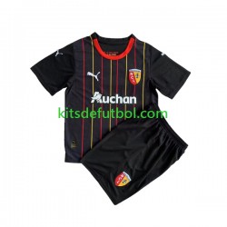 Equipación completa Niño RC Lens Camiseta de visitante 2023-2024 Manga Corta