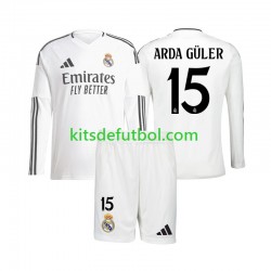 Equipación completa Niño Real Madrid Arda Guler 15 Camiseta de local 2024-2025 Manga Larga