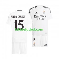 Equipación completa Niño Real Madrid Arda Guler 15 Camiseta de local 2024-2025 Manga Corta