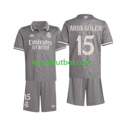 Equipación completa Niño Real Madrid Arda Guler 15 Camiseta alternativa 2024-2025 Manga Corta