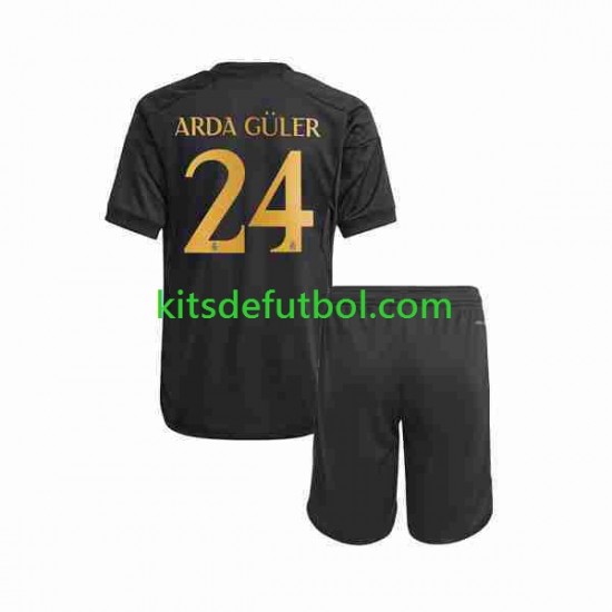 Equipación completa Niño Real Madrid Arda Guler 24 Camiseta alternativa 2023-2024 Manga Corta