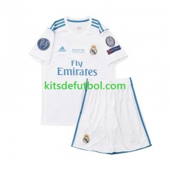 Equipación completa Niño Real Madrid Retro 2017 Camiseta de local Manga Corta