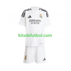 Equipación completa Niño Real Madrid Camiseta Blanco de local 2024-2025 Manga Corta