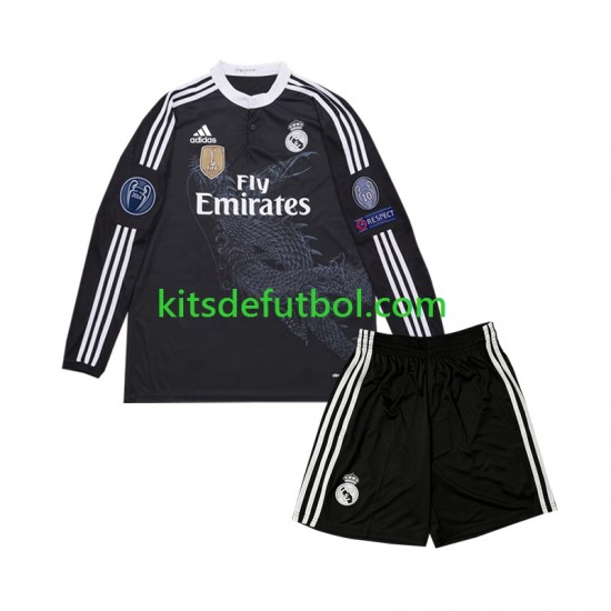 Equipación completa Niño Real Madrid Retro 2014 Camiseta alternativa Manga Larga