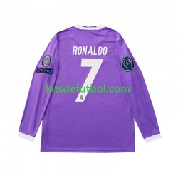 Equipación completa Niño Real Madrid Cristiano Ronaldo 7 Retro 2016 Camiseta de visitante Manga Larga