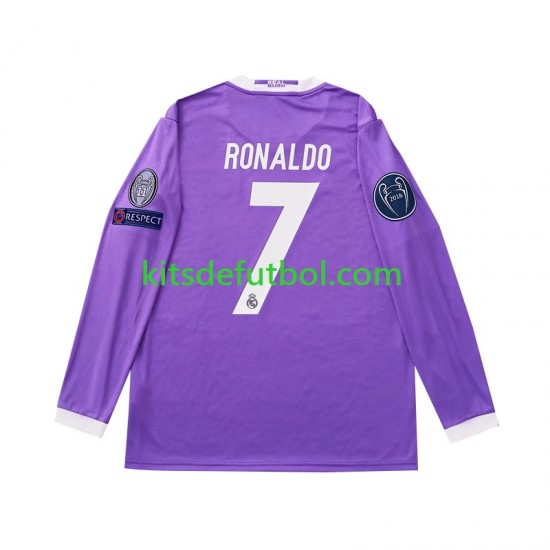 Equipación completa Niño Real Madrid Cristiano Ronaldo 7 Retro 2016 Camiseta de visitante Manga Larga