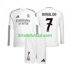 Equipación completa Niño Real Madrid Cristiano Ronaldo 7 Camiseta de local 2024-2025 Manga Larga