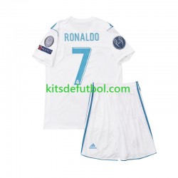 Equipación completa Niño Real Madrid Cristiano Ronaldo 7 Retro 2017 Camiseta de local Manga Corta