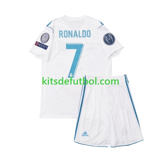 Equipación completa Niño Real Madrid Cristiano Ronaldo 7 Retro 2017 Camiseta de local Manga Corta