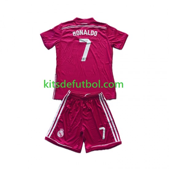 Equipación completa Niño Real Madrid Cristiano Ronaldo 7 Retro 2014-2015 Camiseta de visitante Manga Corta