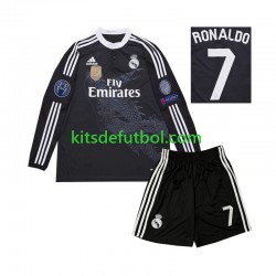 Equipación completa Niño Real Madrid Cristiano Ronaldo 7 Retro 2014 Camiseta alternativa Manga Larga