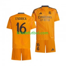 Equipación completa Niño Real Madrid ENDRICK 16 Camiseta de visitante 2024-2025 Manga Corta