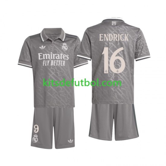 Equipación completa Niño Real Madrid Endrick 16 Camiseta alternativa 2024-2025 Manga Corta