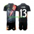 Equipación completa Niño Real Madrid Portero Andriy Lunin 13 Camiseta Negro de visitante 2024-2025 Manga Corta