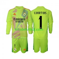 Equipación completa Niño Real Madrid Portero COURTOIS 1 Camiseta Cuarta 2024-2025 Manga Larga
