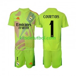 Equipación completa Niño Real Madrid Portero COURTOIS 1 Camiseta Cuarta 2024-2025 Manga Corta