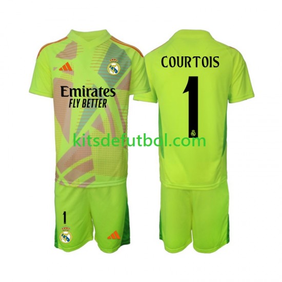Equipación completa Niño Real Madrid Portero COURTOIS 1 Camiseta Cuarta 2024-2025 Manga Corta