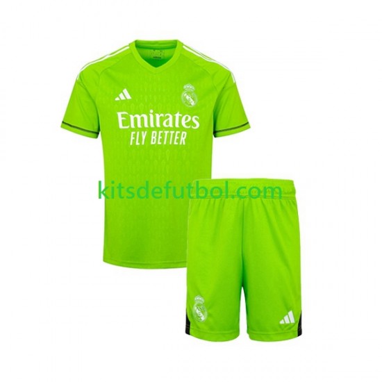 Equipación completa Niño Real Madrid Portero Camiseta de local 2023-2024 Manga Corta