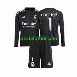 Equipación completa Niño Real Madrid Portero Thibaut Courtois 1 Camiseta de visitante 2023-2024 Manga Larga