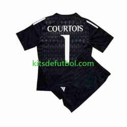 Equipación completa Niño Real Madrid Portero Thibaut Courtois 1 Camiseta de visitante 2023-2024 Manga Corta