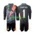 Equipación completa Niño Real Madrid Portero Thibaut Courtois 1 Camiseta Negro de visitante 2024-2025 Manga Larga
