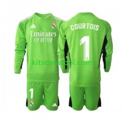 Equipación completa Niño Real Madrid Portero Thibaut Courtois 1 Camiseta de local 2023-2024 Manga Larga
