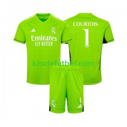 Equipación completa Niño Real Madrid Portero Thibaut Courtois 1 Camiseta de local 2023-2024 Manga Corta
