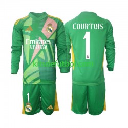 Equipación completa Niño Real Madrid Portero Thibaut Courtois 1 Camiseta alternativa 2024-2025 Manga Larga