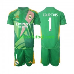 Equipación completa Niño Real Madrid Portero Thibaut Courtois 1 Camiseta alternativa 2024-2025 Manga Corta