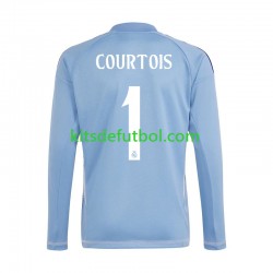 Real Madrid Portero Thibaut Courtois 1 Hombre Camiseta Azul de local 2024-2025 Manga Larga