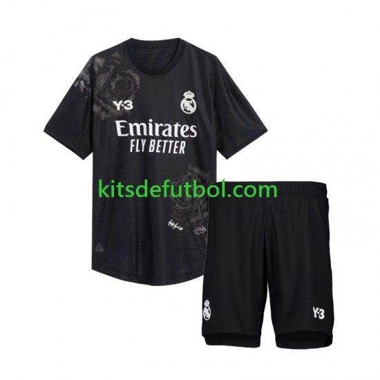 Equipación completa Niño Real Madrid Portero Y3 Camiseta Negro Cuarta 2023-2024 Manga Corta Equipación completa Niño Real Madrid Portero Y3 Camiseta Negro Cuarta 2023-2024 Manga Corta