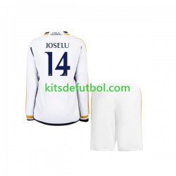 Equipación completa Niño Real Madrid JOSELU 14 Camiseta de local 2023-2024 Manga Larga