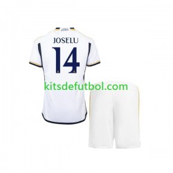 Equipación completa Niño Real Madrid JOSELU 14 Camiseta de local 2023-2024 Manga Corta
